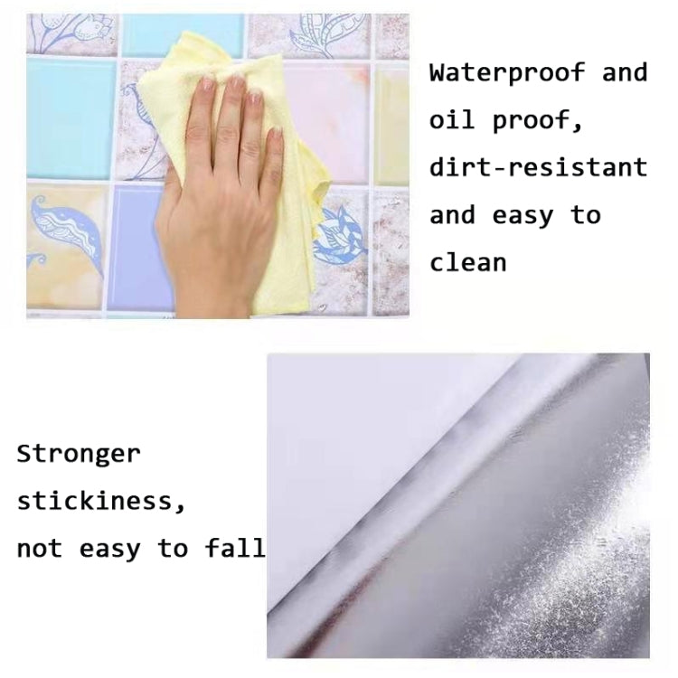 Autocollants muraux anti-fumée pour cuisine, papier peint pour cuisinière, Fleurs en éclosion, Porcelaine bleue et blanche, Vigne violette