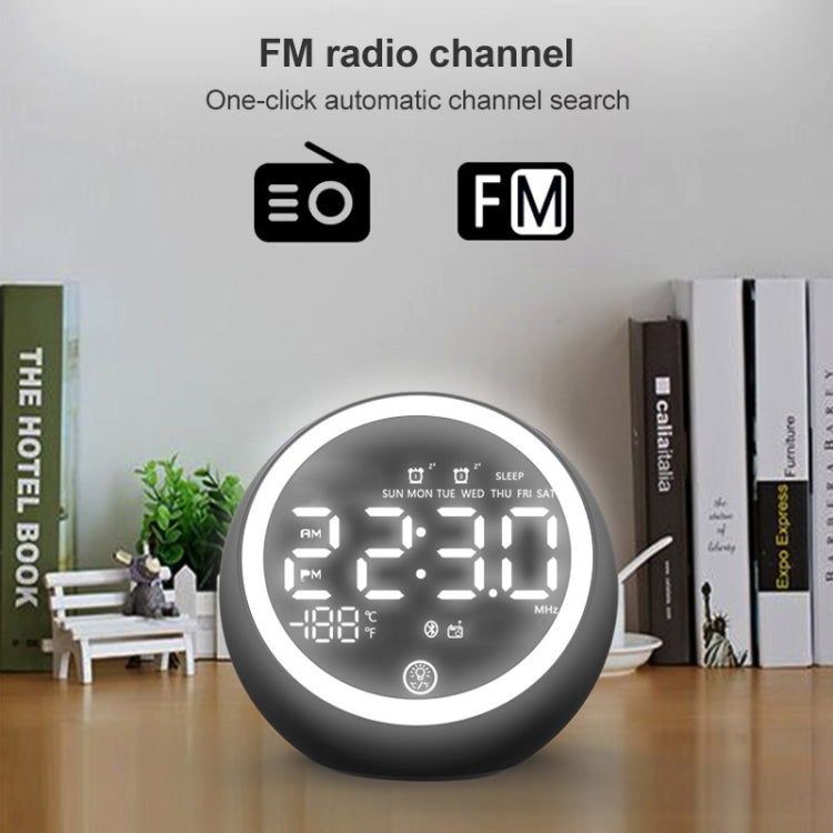 Enceinte Bluetooth multifonctionnelle X10 avec lumière LED de nuit, réveil, support carte TF, AUX et radio FM, prise US, prise EU, prise UK