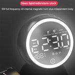 Enceinte Bluetooth multifonctionnelle X10 avec lumière LED de nuit, réveil, support carte TF, AUX et radio FM, prise US, prise EU, prise UK