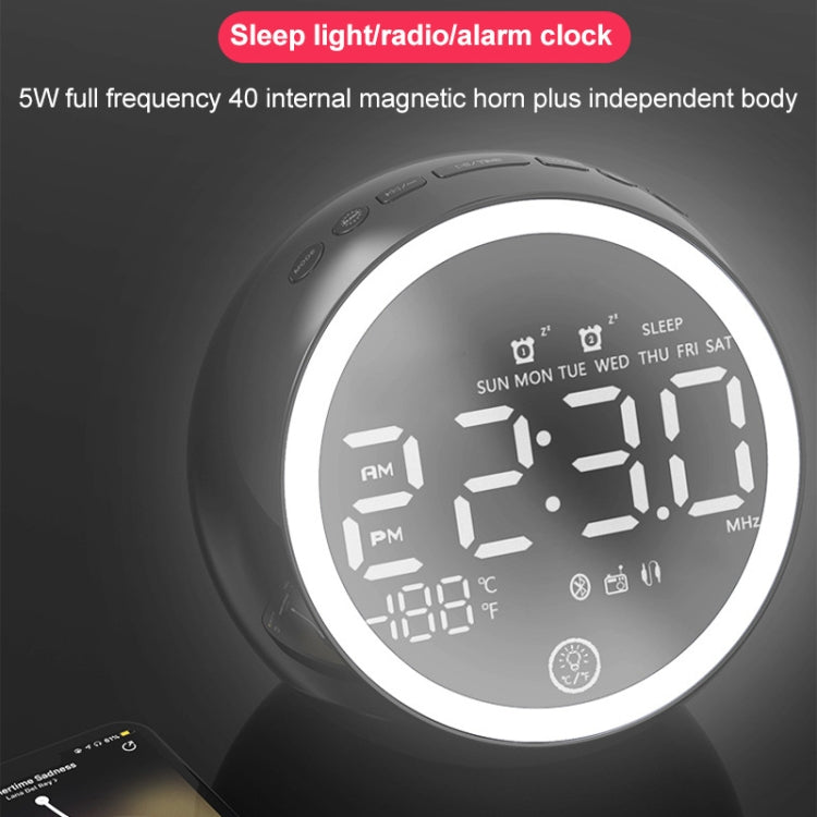 Enceinte Bluetooth multifonctionnelle X10 avec lumière LED de nuit, réveil, support carte TF, AUX et radio FM, prise US, prise EU, prise UK