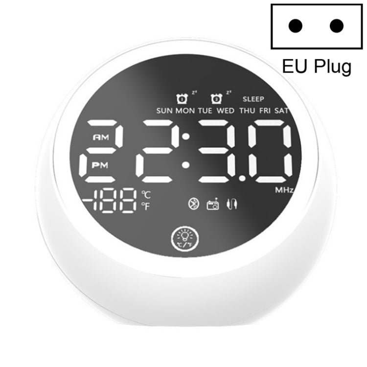 Enceinte Bluetooth multifonctionnelle X10 avec lumière LED de nuit, réveil, support carte TF, AUX et radio FM, prise US, prise EU, prise UK