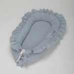Lit portable bionique en dentelle de coton pour bébé, tapis de lit pour nouveau-né, rose, beige, gris, bleu-vert