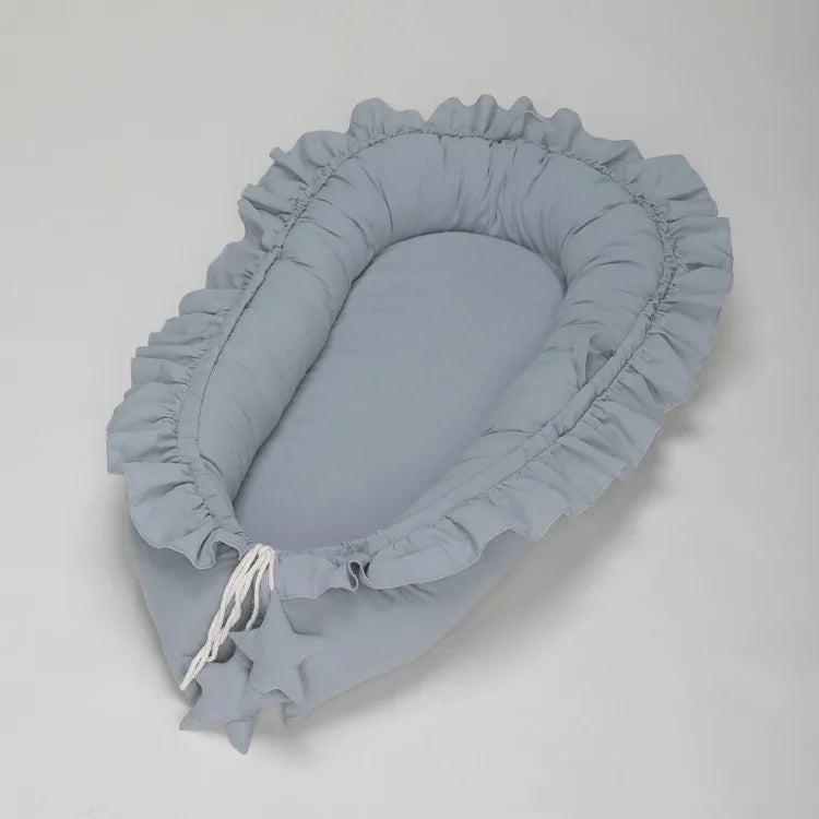 Lit portable bionique en dentelle de coton pour bébé, tapis de lit pour nouveau-né, rose, beige, gris, bleu-vert