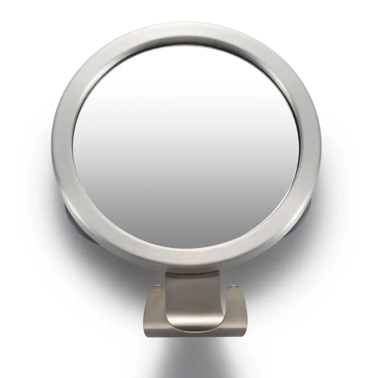 Miroir de Salle de Bain Anti-Buée à Ventouse en Alliage d'Aluminium Avec Crochet Miroir Rond