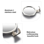 Miroir de Salle de Bain Anti-Buée à Ventouse en Alliage d'Aluminium Avec Crochet Miroir Rond