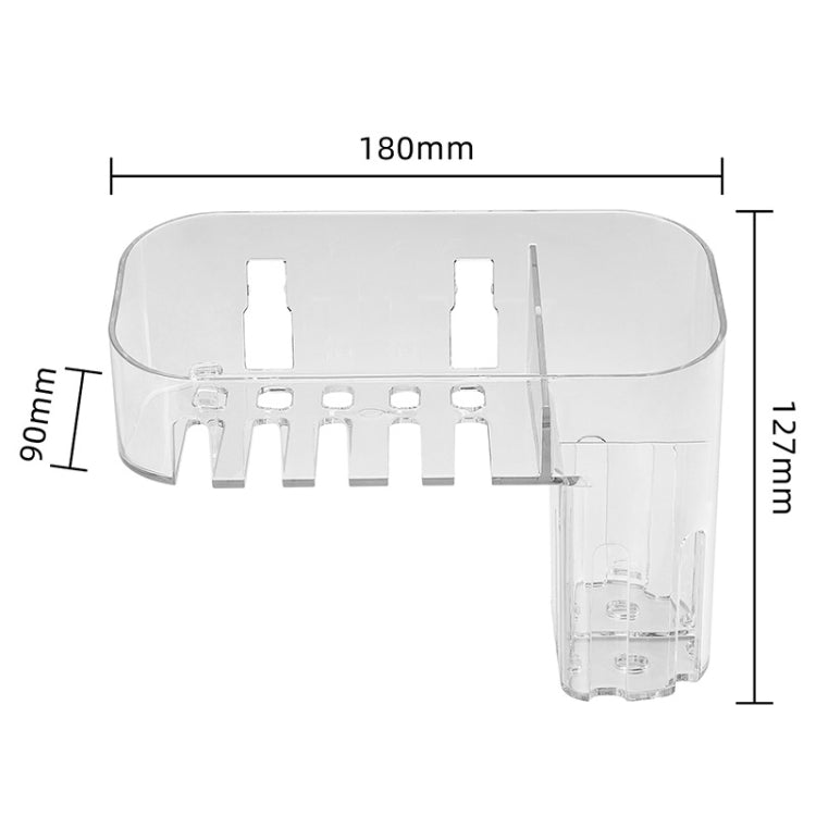 Boîte de rangement transparente en plastique « Magic Sticker » pour maquillage et articles de toilette, créative, pour la maison,Spécification :,Modèle peu profond