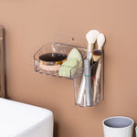 Boîte de rangement transparente en plastique « Magic Sticker » pour maquillage et articles de toilette, créative, pour la maison,Spécification :,Modèle peu profond