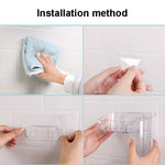 Boîte de rangement transparente en plastique « Magic Sticker » pour maquillage et articles de toilette, créative, pour la maison,Spécification :,Modèle peu profond