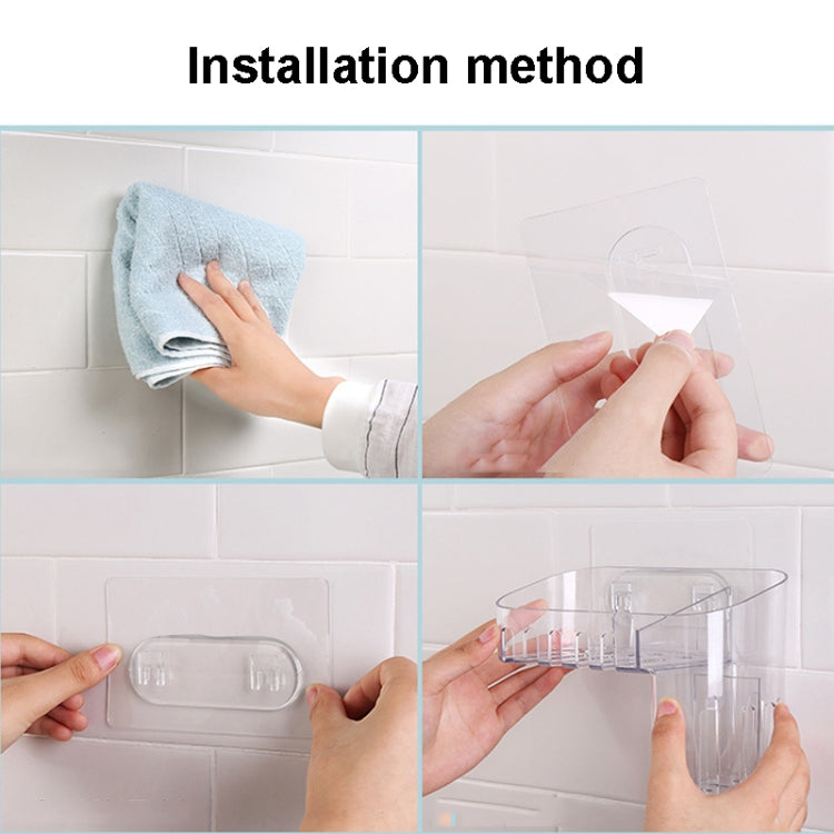 Boîte de rangement transparente en plastique « Magic Sticker » pour maquillage et articles de toilette, créative, pour la maison,Spécification :,Modèle peu profond