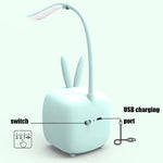 2 LAMPES DE TABLE USB Mignonnes pour Animaux de Compagnie, Lampe de Nuit LED Économie d'Énergie et Protection des Yeux pour Chambre à Coucher et Dortoir, Livraison de Couleurs Aléatoires, Lapin, Ours Mignon, Faon, Archie