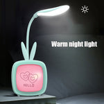 2 LAMPES DE TABLE USB Mignonnes pour Animaux de Compagnie, Lampe de Nuit LED Économie d'Énergie et Protection des Yeux pour Chambre à Coucher et Dortoir, Livraison de Couleurs Aléatoires, Lapin, Ours Mignon, Faon, Archie