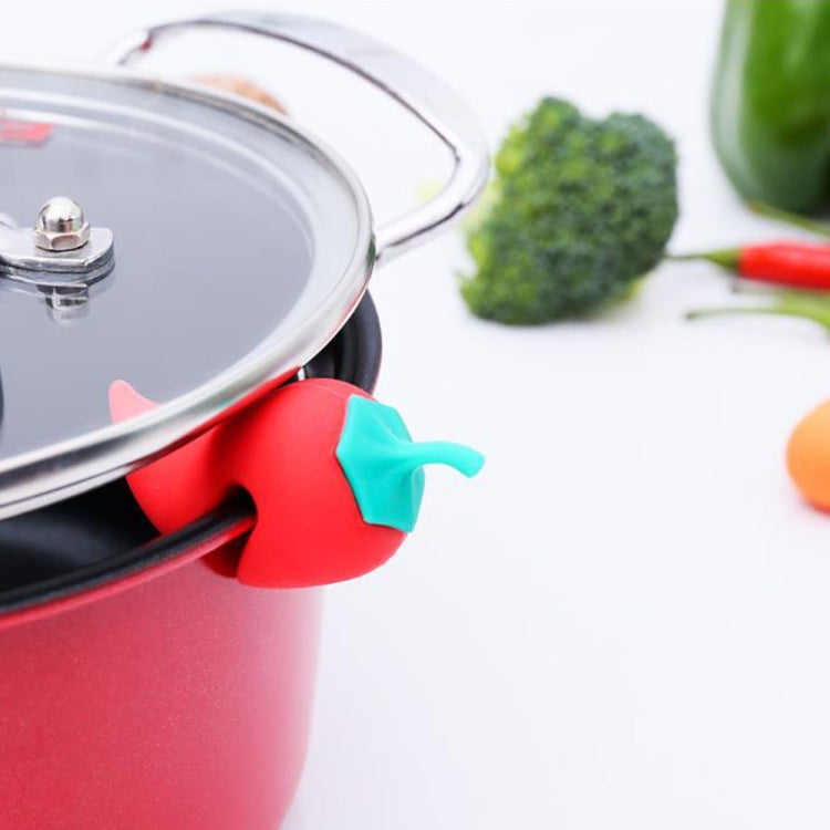 Accessoires anti-débordement de couvercle de casserole en silicone en forme de petit poivre, poivre