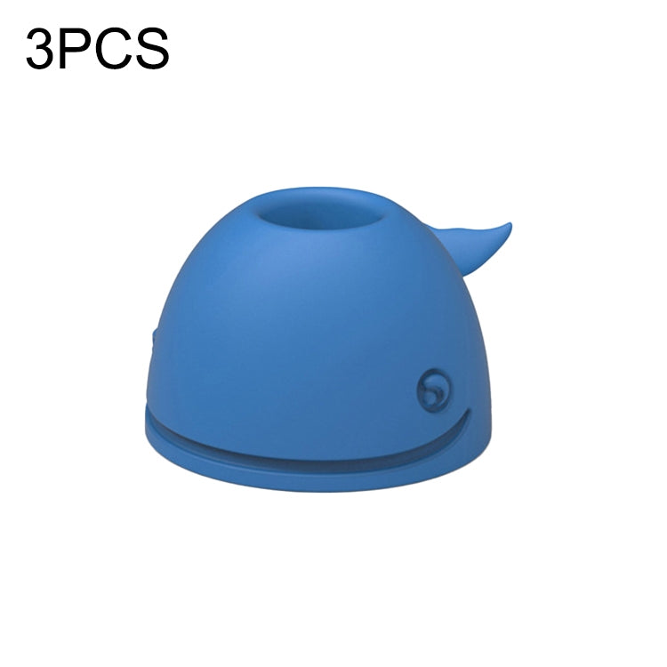 3 PIÈCES Porte-brosse à dents en silicone Baleine Porte-stylo de bureau, rose, bleu foncé, bleu clair