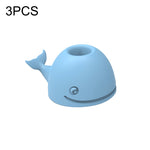 3 PIÈCES Porte-brosse à dents en silicone Baleine Porte-stylo de bureau, rose, bleu foncé, bleu clair