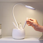 Lampe de bureau Deli 4326 à chargement USB, 3 vitesses réglables, avec porte-stylo