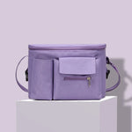 Sac suspendu multifonctionnel pour poussette, sac de rangement pour biberon et bouteille d'eau, violet, gris clair, vert