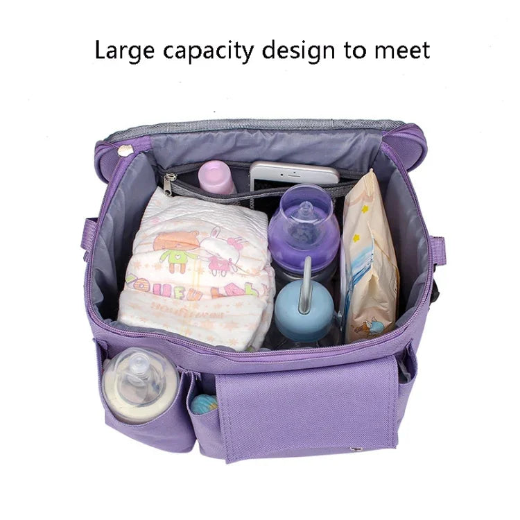 Sac suspendu multifonctionnel pour poussette, sac de rangement pour biberon et bouteille d'eau, violet, gris clair, vert