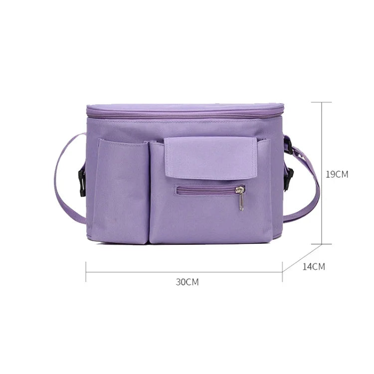 Sac suspendu multifonctionnel pour poussette, sac de rangement pour biberon et bouteille d'eau, violet, gris clair, vert