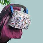 Sac de rangement multifonctionnel pour poussette de bébé, Petit cheval blanc, Fleur champignon, Ours balançoire, Alpaga jaune, Cygne noir