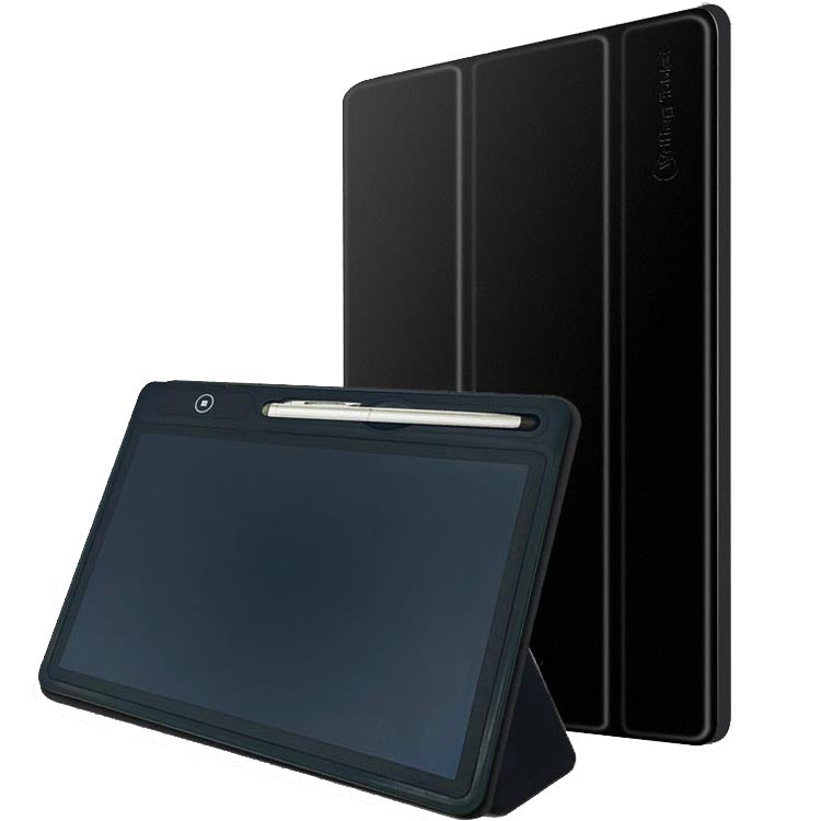Tablette d'écriture LCD 10,1 pouces, planche à dessin électronique à énergie lumineuse, tableau noir intelligent pour l'écriture manuscrite, noir (avec étui en cuir), rouge rose (avec étui en cuir)