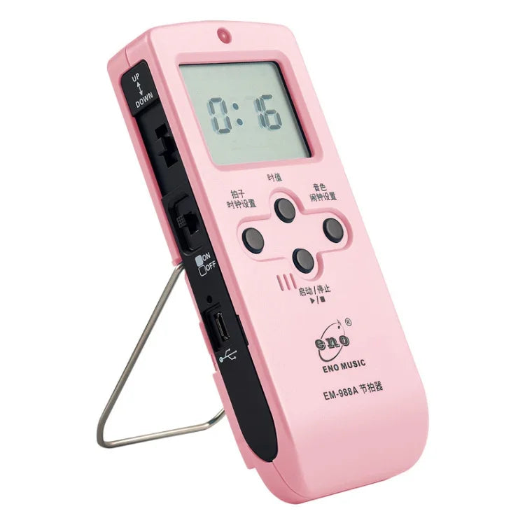 Métronome électronique vocal rechargeable ENO EM-988A pour piano/guitare/batterie/guzheng/violon, EM-988A (rose)