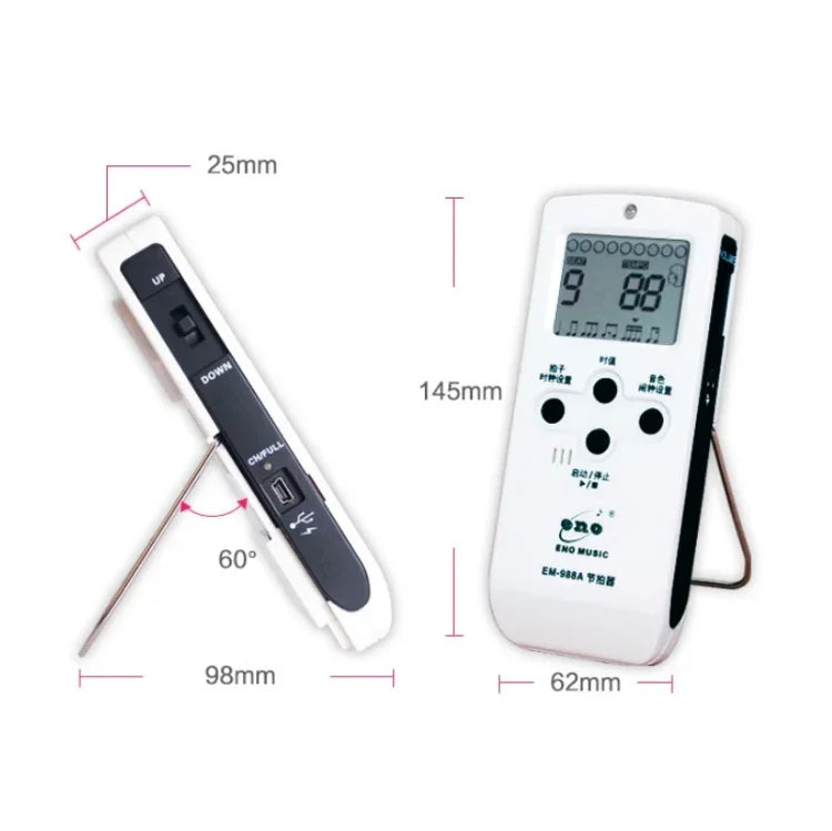 Métronome électronique vocal rechargeable ENO EM-988A pour piano/guitare/batterie/guzheng/violon, EM-988A (rose)