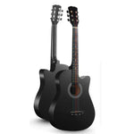 Guitare Acoustique Folk Instrument à Cordes pour Débutants (Noir), 41 Pouces (Jaune Soleil)