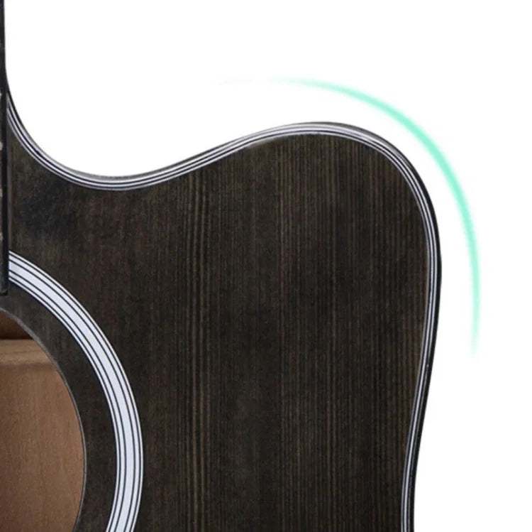 Guitare Acoustique Folk Instrument à Cordes pour Débutants (Noir), 41 Pouces (Jaune Soleil)