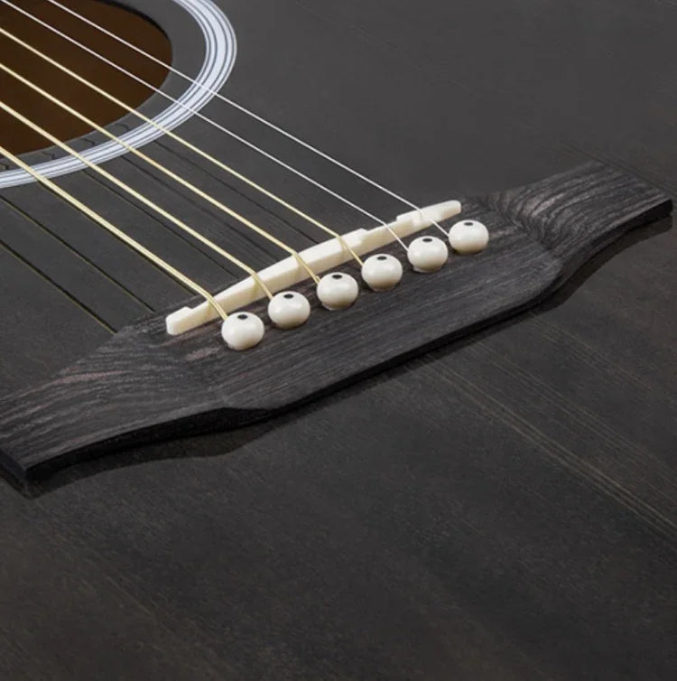 Guitare Acoustique Folk Instrument à Cordes pour Débutants (Noir), 41 Pouces (Jaune Soleil)