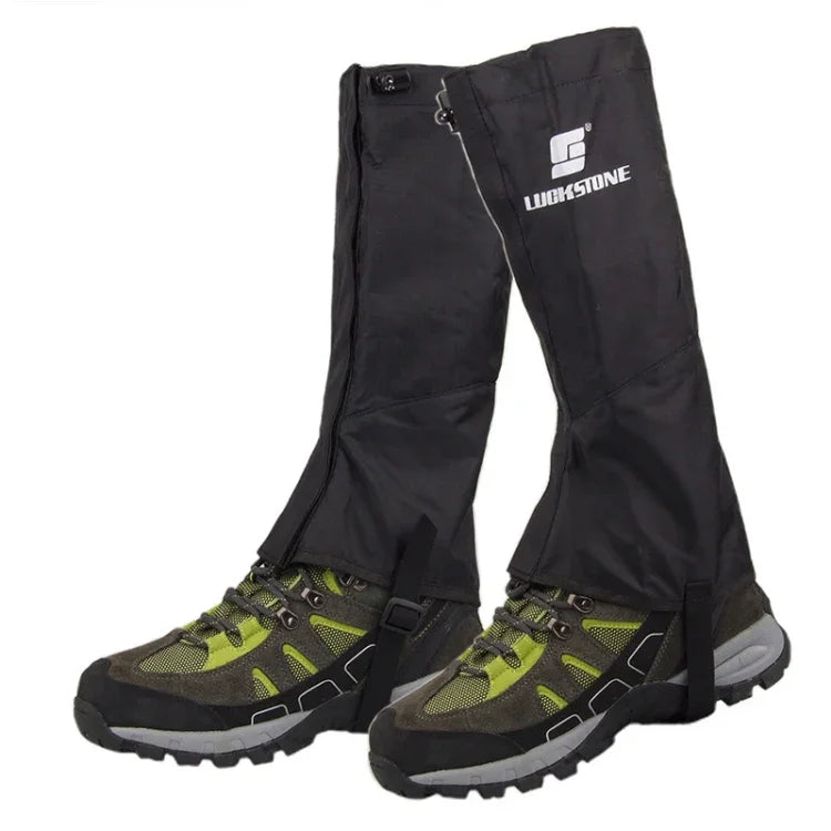 LUCKSTONE Housse résistante à l'usure, imperméable, légère, respirante pour randonnée en montagne, protection anti-saleté pour pieds sur chemins boueux, Housse pied M (Noir)