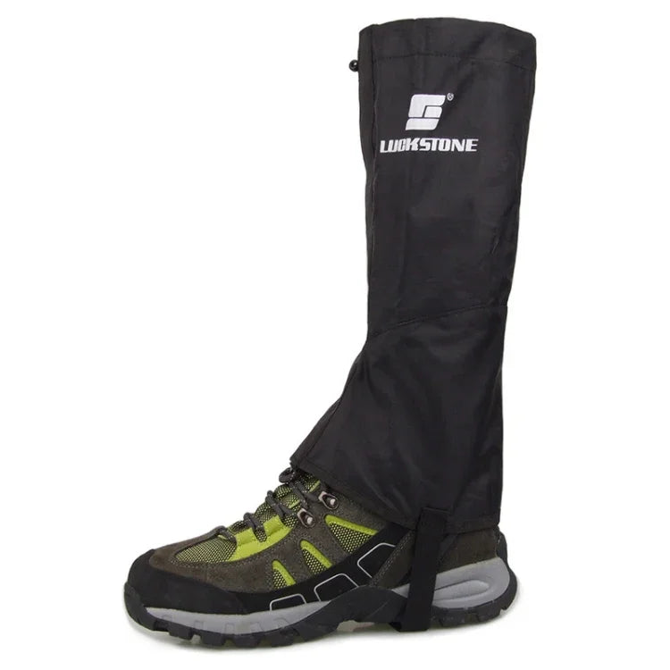 LUCKSTONE Housse résistante à l'usure, imperméable, légère, respirante pour randonnée en montagne, protection anti-saleté pour pieds sur chemins boueux, Housse pied M (Noir)