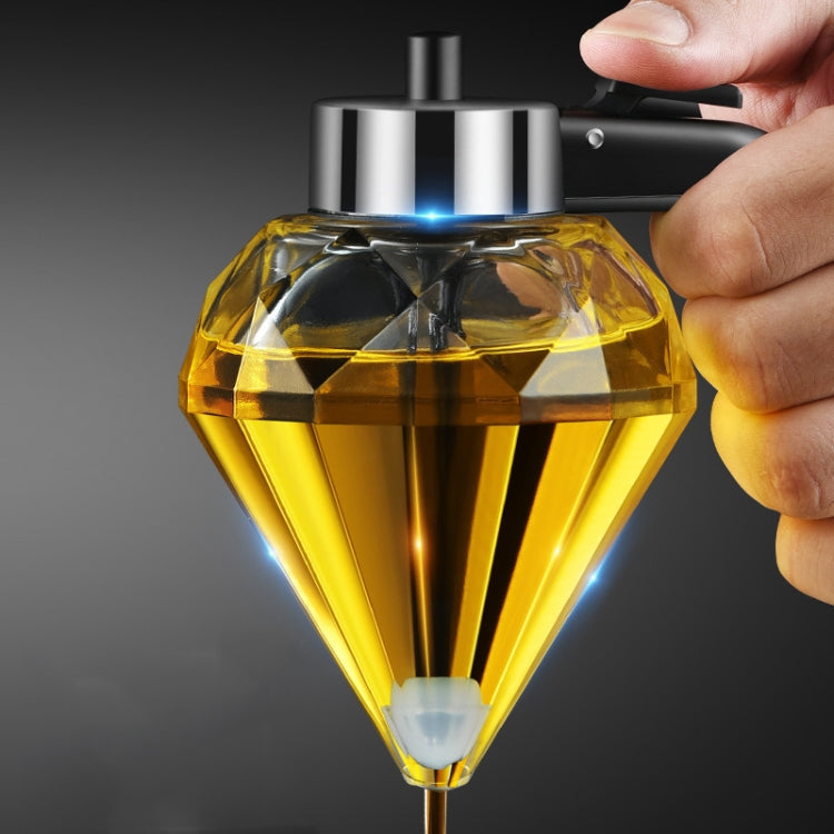 Bouteille d'huile en verre anti-poussière de type canette de diamant, distributeur de vinaigre, bouteille d'assaisonnement de cuisine multifonction à un bouton, canette d'huile de diamant