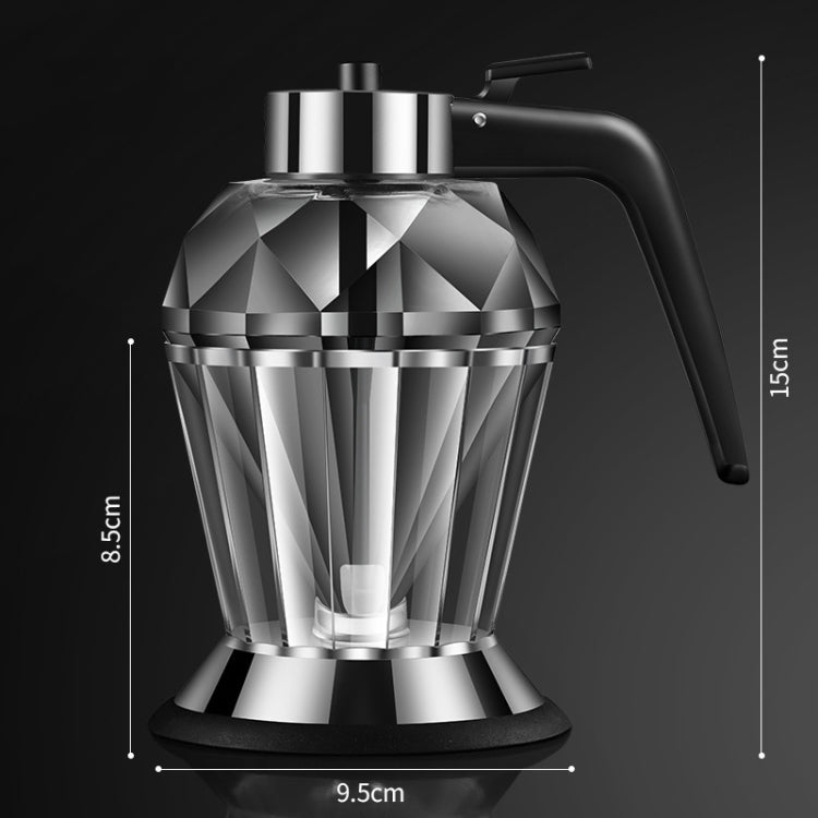 Bouteille d'huile en verre anti-poussière de type canette de diamant, distributeur de vinaigre, bouteille d'assaisonnement de cuisine multifonction à un bouton, canette d'huile de diamant