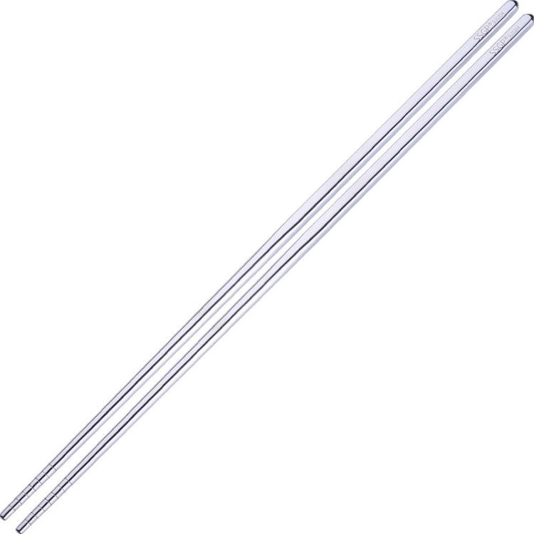 1 paire de baguettes allongées en acier inoxydable antidérapantes et anti-brûlures, longues baguettes pour nouilles et fondue, 36 cm