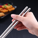 1 paire de baguettes allongées en acier inoxydable antidérapantes et anti-brûlures, longues baguettes pour nouilles et fondue, 36 cm
