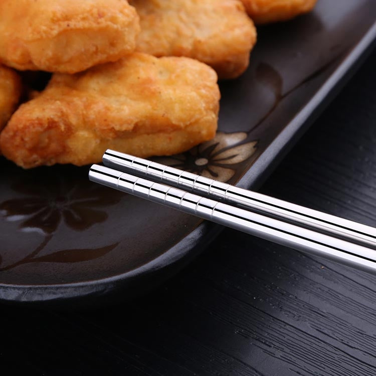1 paire de baguettes allongées en acier inoxydable antidérapantes et anti-brûlures, longues baguettes pour nouilles et fondue, 36 cm