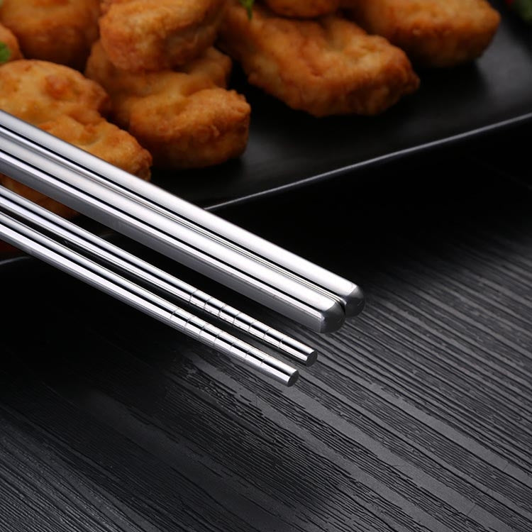 1 paire de baguettes allongées en acier inoxydable antidérapantes et anti-brûlures, longues baguettes pour nouilles et fondue, 36 cm