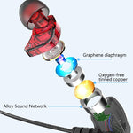 Écouteurs intra-auriculaires filaires pour téléphone portable, jeu, sport, basse, noir, argent