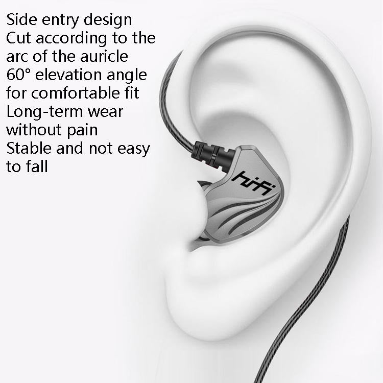 Écouteurs intra-auriculaires filaires pour téléphone portable, jeu, sport, basse, noir, argent