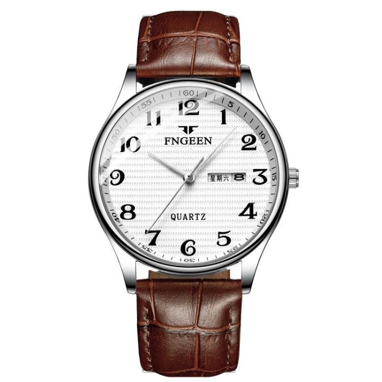 Montre quartz FNGEEN 7811 pour hommes d'âge moyen et âgés avec grand cadran numérique