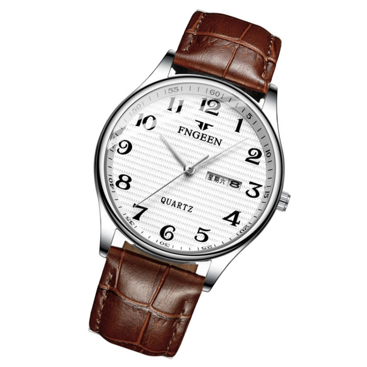 Montre quartz FNGEEN 7811 pour hommes d'âge moyen et âgés avec grand cadran numérique