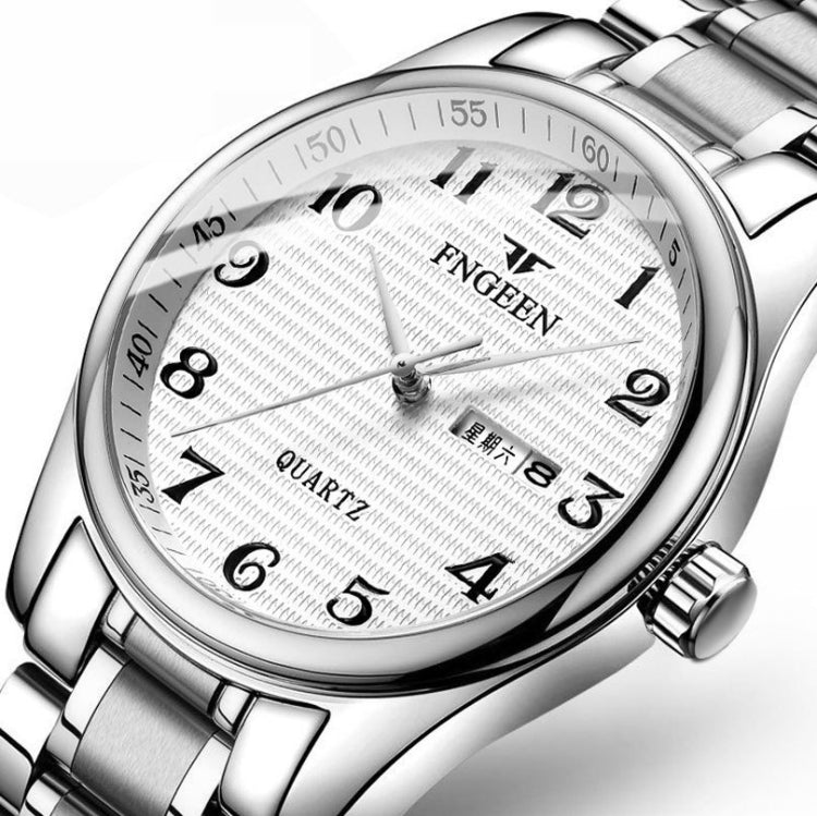 Montre quartz FNGEEN 7811 pour hommes d'âge moyen et âgés avec grand cadran numérique