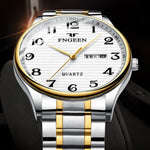 Montre quartz FNGEEN 7811 pour hommes d'âge moyen et âgés avec grand cadran numérique