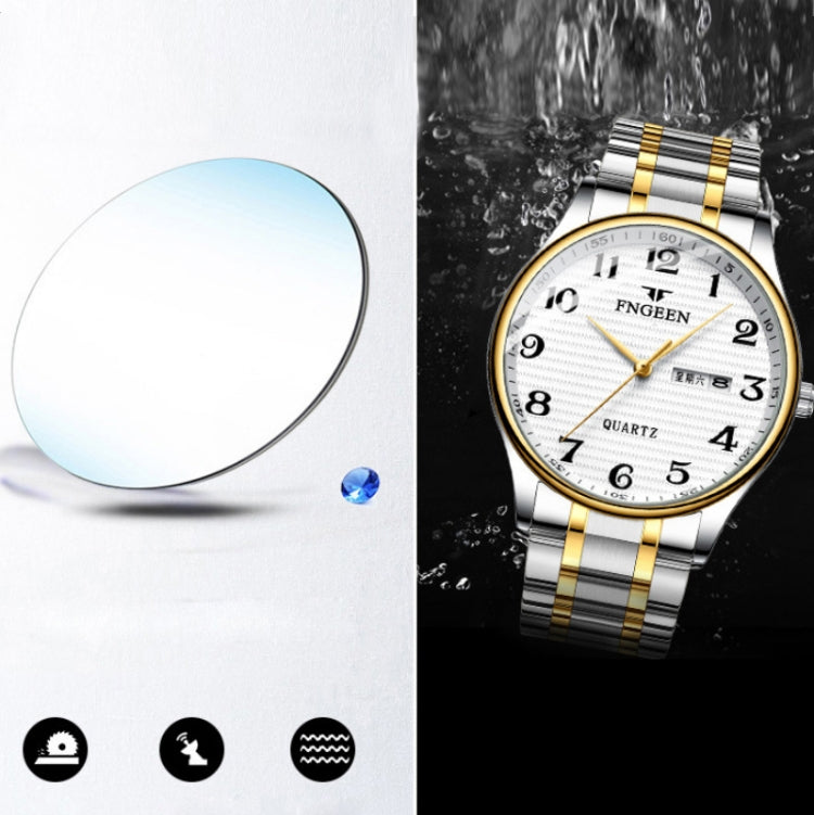 Montre quartz FNGEEN 7811 pour hommes d'âge moyen et âgés avec grand cadran numérique