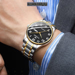 Montre quartz FNGEEN 7811 pour hommes d'âge moyen et âgés avec grand cadran numérique