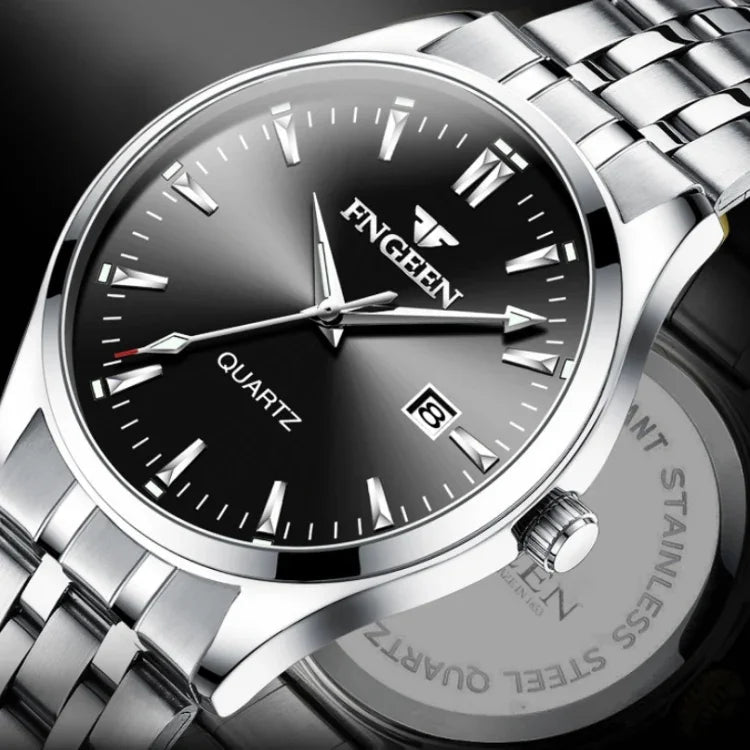 FNGEEN 2111 Montre Homme Simple Lumineuse à Quartz avec Calendrier