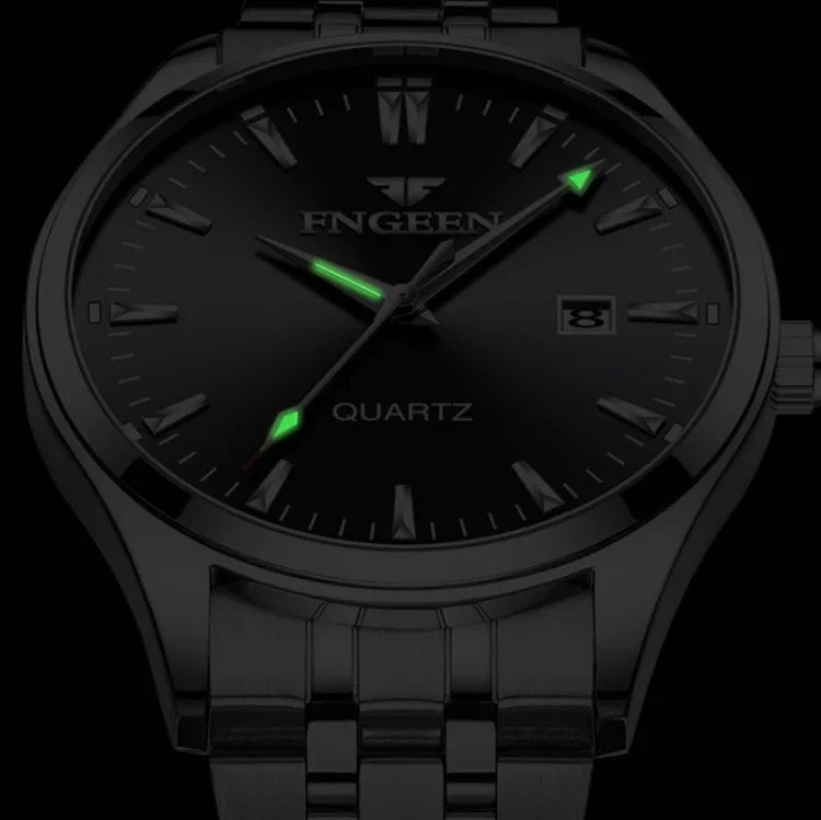 FNGEEN 2111 Montre Homme Simple Lumineuse à Quartz avec Calendrier