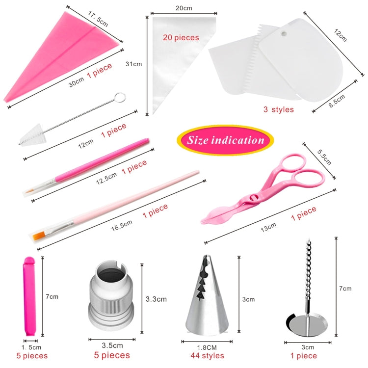 Ensemble d'outils de pâtisserie pour décoration de gâteaux 83 en 1, ustensiles de glaçage et de coloration de pâtisserie, 83 PIÈCES/ensemble