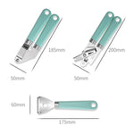 Ensemble d'ustensiles de cuisine 9 en 1 en acier inoxydable avec manche en plastique, gadget domestique, cyan, noir