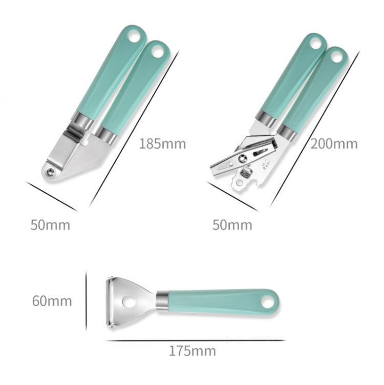 Ensemble d'ustensiles de cuisine 9 en 1 en acier inoxydable avec manche en plastique, gadget domestique, cyan, noir